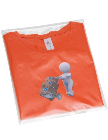E-ZA027-Sacs transparents en polythene - fermeture autocollante